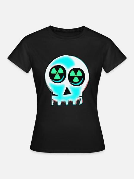 atom schaedel - Frauen T-Shirt - Schwarz