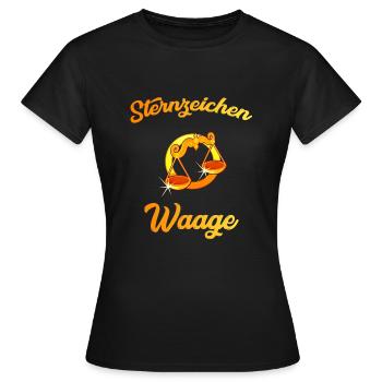 Sternzeichen Waage - Frauen T-Shirt - Schwarz - Vorne - AI Model Female 172 dark (172cm)