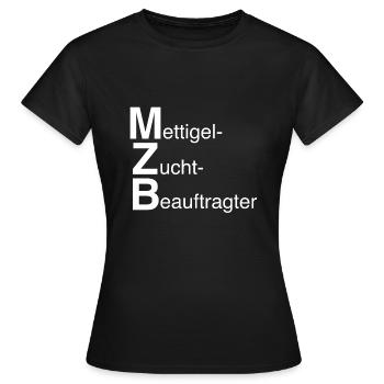 MZB - Der Mettigel - Frauen T-Shirt - Schwarz - Vorne - AI Model Female 172 dark (172cm)