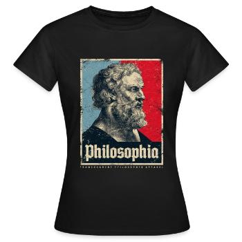 PLATON PHILOSOPHE PHILOSOPHE PHILOSOPHIE CADEAU - T-shirt Femme - noir - Devant - AI Model Female 172 dark (172cm)