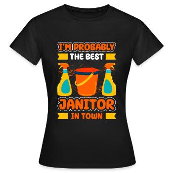 Handwerker Beruf Hausverwalter Reiniger - Frauen T-Shirt - Schwarz - Vorne - AI Model Female 172 dark (172cm)