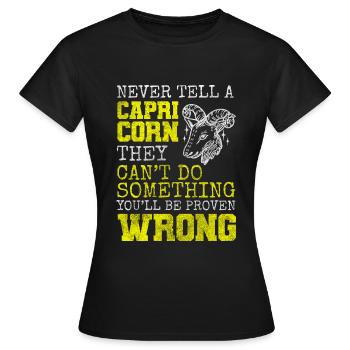 Capricorn Zodiac Sign Ambition - Women's T-Shirt - black - Front - AI Model Female 172 dark (172cm)