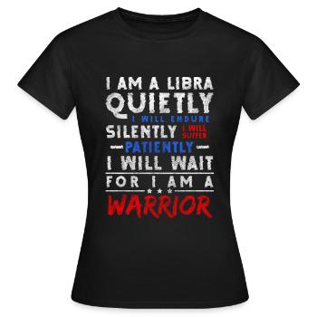 Superstitions de naissance de la Balance - T-shirt Femme - noir - Devant - AI Model Female 172 dark (172cm)