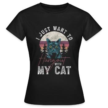 Cats, House Cat, Wild Cat, Cat Hair - Women's T-Shirt - black - Front - AI Model Female 172 dark (172cm)