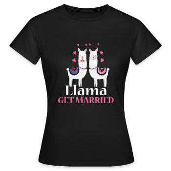 Lama se marier - T-shirt Femme - noir - Devant - AI Model Female 172 dark (172cm)