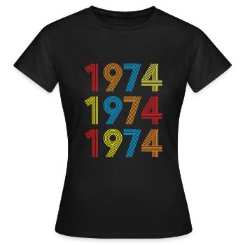 Cadeau d'anniversaire 1974 - T-shirt Femme - noir - Devant - AI Model Female 172 dark (172cm)