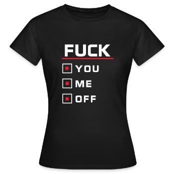 Baise - toi, moi, off - T-shirt Femme - noir - Devant - AI Model Female 172 dark (172cm)