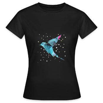 Oiseau abstrait - T-shirt Femme - noir - Devant - AI Model Female 172 dark (172cm)