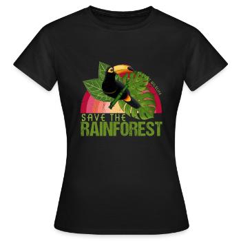 Idée de cadeau de la faune toucan forêt tropicale - T-shirt Femme - noir - Devant - AI Model Female 172 dark (172cm)