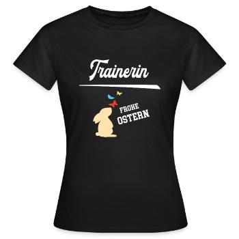 Trainerin Ostern Oster Outfit Fußballtrainerin - Frauen T-Shirt - Schwarz - Vorne - AI Model Female 172 dark (172cm)