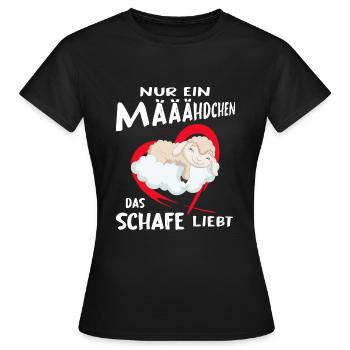 schaf määädchen das schafe mag schafgirl - Frauen T-Shirt - Schwarz - Vorne - AI Model Female 172 dark (172cm)