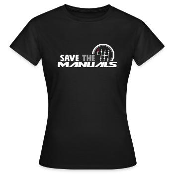 Save The Manuals - Funny Three Pedals Car Guy - Frauen T-Shirt - Schwarz - Vorne - AI Model Female 172 dark (172cm)
