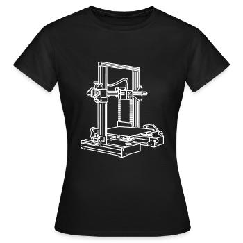 Imprimante 3D - T-shirt Femme - noir - Devant - AI Model Female 172 dark (172cm)
