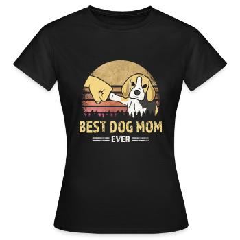 Best Dog Mom Ever - idée cadeau pour les propriétaires de chiens - T-shirt Femme - noir - Devant - AI Model Female 172 dark (172cm)