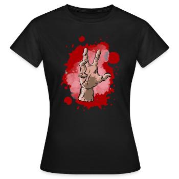 La main, la main, la chose - T-shirt Femme - noir - Devant - AI Model Female 172 dark (172cm)