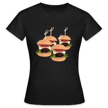 Burger - Frauen T-Shirt - Schwarz - Vorne - AI Model Female 172 dark (172cm)
