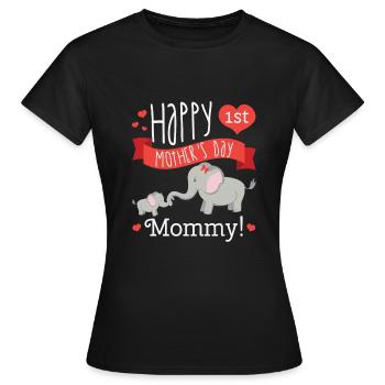 Mutter Tag Sprüche Elefant Anerkennung Geschenk - Frauen T-Shirt - Schwarz - Vorne - AI Model Female 172 dark (172cm)