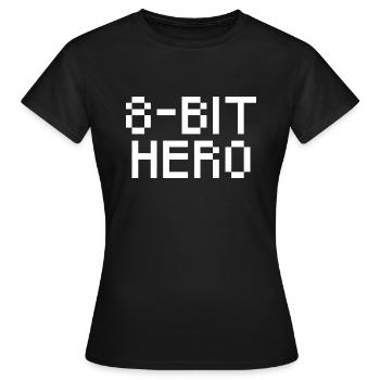 8-Bit Hero - white - Women's T-Shirt - black - Front - AI Model Female 172 dark (172cm)