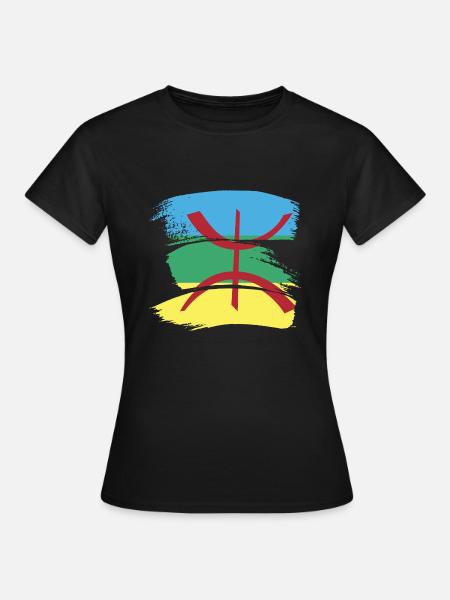 Amazigh Imazighen Flagge Nord Afrika Geschenk - Frauen T-Shirt - Schwarz