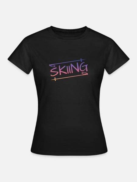 skiing - Frauen T-Shirt - Schwarz