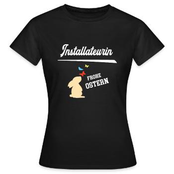 Installateurin Ostern Installateur Oster Outfit - Frauen T-Shirt - Schwarz - Vorne - AI Model Female 172 dark (172cm)