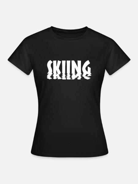 Skiing - Frauen T-Shirt - Schwarz