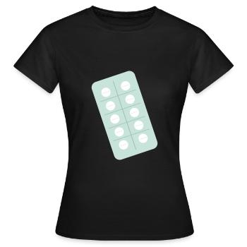 Tabletten Apotheke Verpackung Gesundheit - Frauen T-Shirt - Schwarz - Vorne - AI Model Female 172 dark (172cm)