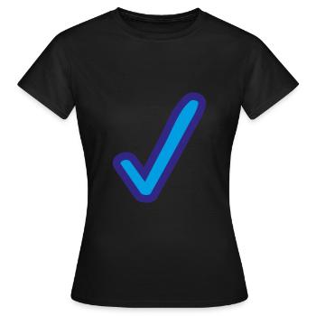 Blue check mark icon - Women's T-Shirt - black - Front - AI Model Female 172 dark (172cm)