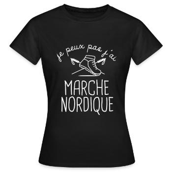 Randonnée Marche nordique randonneur marcher - T-shirt Femme - noir - Devant - AI Model Female 172 dark (172cm)