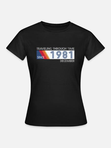 Funny Zeitreise Geburtstags Design December 1981 - Frauen T-Shirt - Schwarz