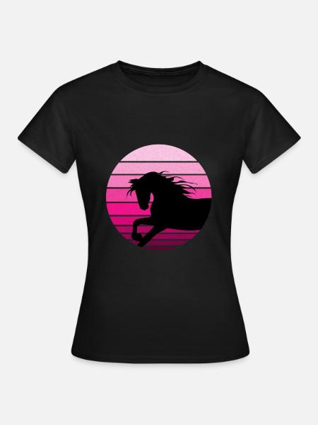 Pferde und Reiten. Reitmode für Pferdefreunde - Dame-T-shirt - sort