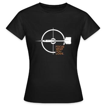 Dart board dart player dart "bulls eye" - Women's T-Shirt - black - Front - AI Model Female 172 dark (172cm)