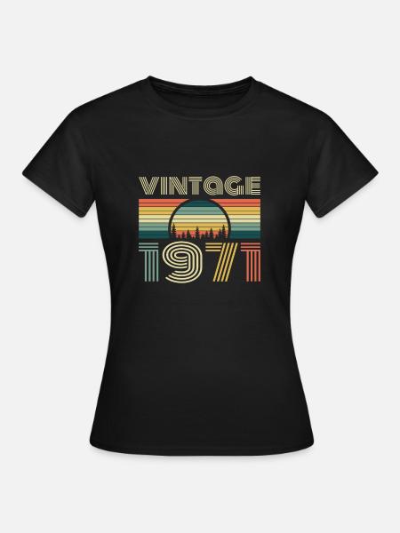 Vintage 1971 Vintage 1971 Anniversaire Rétro Vintage - T-shirt Femme - noir