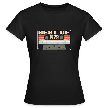 Vintage 1972 Cassette Retro Vintage Gift - Women's T-Shirt - black - Front - AI Model Female 172 dark (172cm)