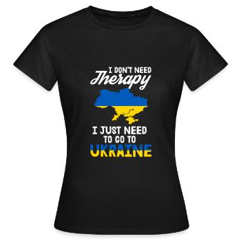 Ukraine Therapie Kiew Ukrainisch Flagge Geschenk - Frauen T-Shirt - Schwarz - Vorne - AI Model Female 172 dark (172cm)