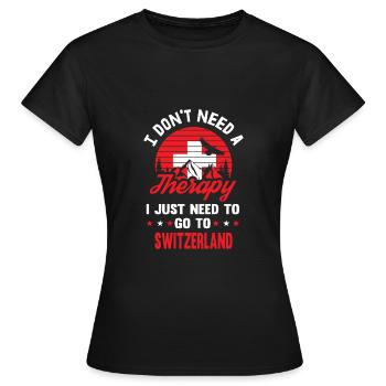 Suisse Swiss Swiss Therapy Flag Gift - T-shirt Femme - noir - Devant - AI Model Female 172 dark (172cm)