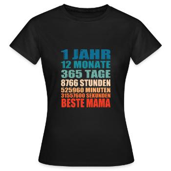 1 Jahre Beste Mama Spruch Muttertag Geschenk - Frauen T-Shirt - Schwarz - Vorne - AI Model Female 172 dark (172cm)