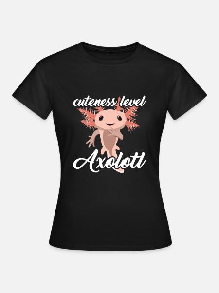 Cuteness Level Axolotl - Dame-T-shirt - sort