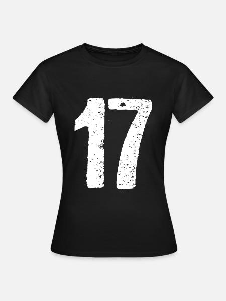 17 Zahl Vintage - Frauen T-Shirt - Schwarz