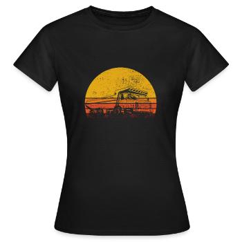 Tipper Truck Truck Truck Construction Retro Gift - T-shirt Femme - noir - Devant - AI Model Female 172 dark (172cm)