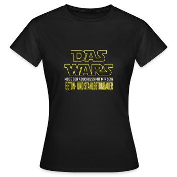 Das Wars Abschluss Beton und Stahlbetonbauer - Frauen T-Shirt - Schwarz - Vorne - AI Model Female 172 dark (172cm)