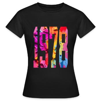 BUNT 48. GEBURTSTAG 1978 - Frauen T-Shirt - Schwarz - Vorne - AI Model Female 172 dark (172cm)