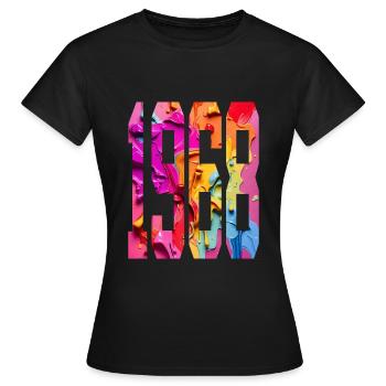 BUNT 58. GEBURTSTAG 1968 - Frauen T-Shirt - Schwarz - Vorne - AI Model Female 172 dark (172cm)