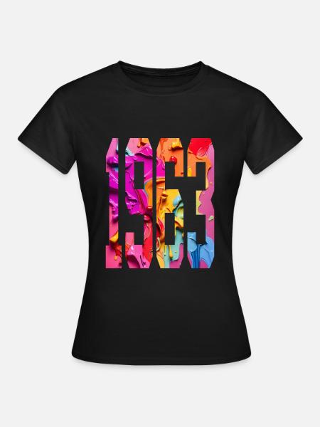 BUNT 63. GEBURTSTAG 1963 - Dame-T-shirt - sort