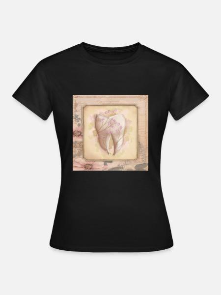 Vintage Art für Zahnarzt & Zahnarzthelferin - Dame-T-shirt - sort