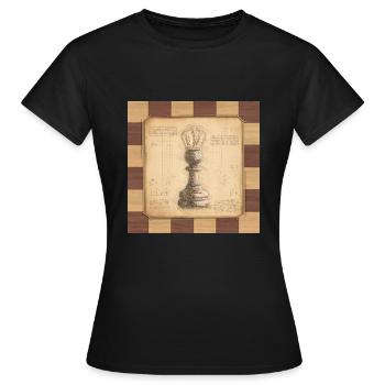 Schach König / Königin. Altmodischer vintage Stil. - Frauen T-Shirt - Schwarz - Vorne - AI Model Female 172 dark (172cm)