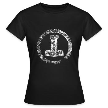 Wikinger, Vikings, Odin, Thor, Ragnar, Ivar - Frauen T-Shirt - Schwarz - Vorne - AI Model Female 172 dark (172cm)