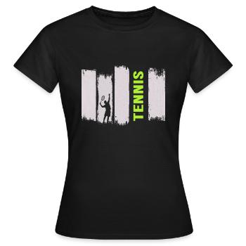 Match De Tennis Balle Joueur De Tennis Match De Tennis - T-shirt Femme - noir - Devant - AI Model Female 172 dark (172cm)