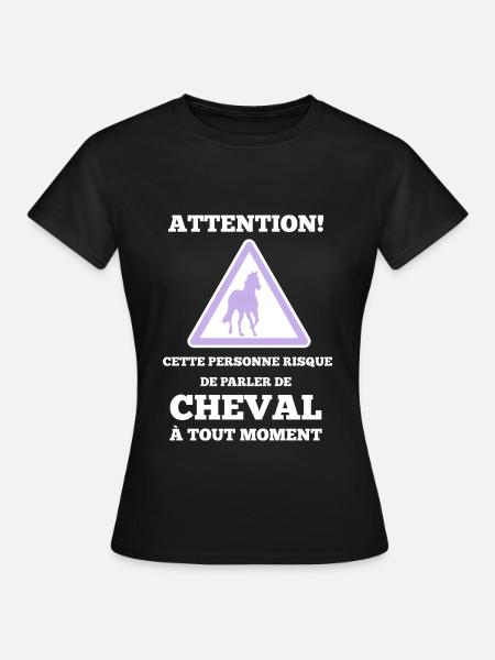 fan de chevaux - T-shirt Femme - noir