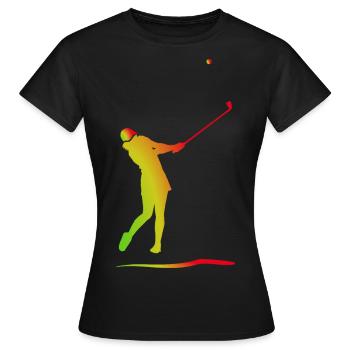 Golferin Golf Geschenk - Frauen T-Shirt - Schwarz - Vorne - AI Model Female 172 dark (172cm)